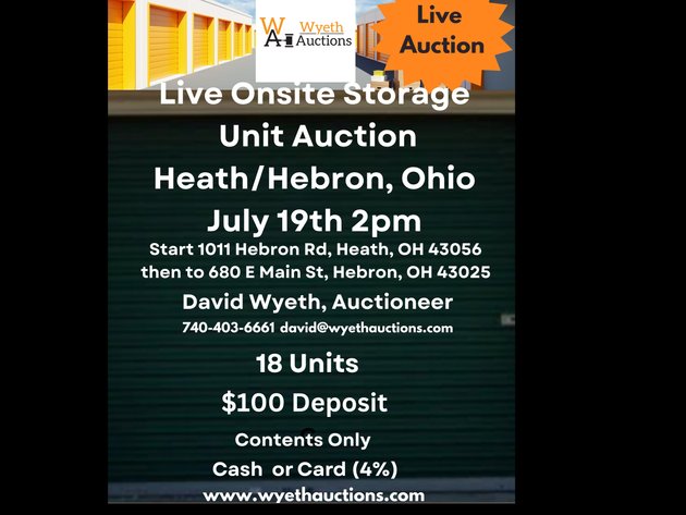 Image for Live Onsite Storage Unit Auction Newark Ohio July 19th 2pm