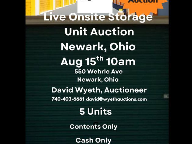 Image for Live Onsite Storage Unit Auction Newark Ohio Aug 15th 10am