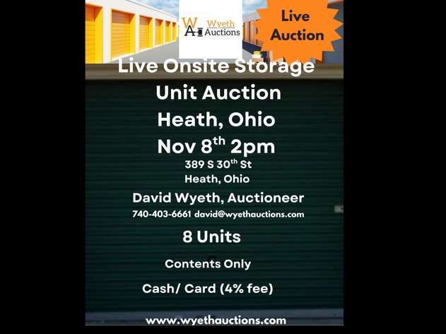 Image for Live Onsite Storage Unit Auction Heath Ohio Nov 8th 2pm
