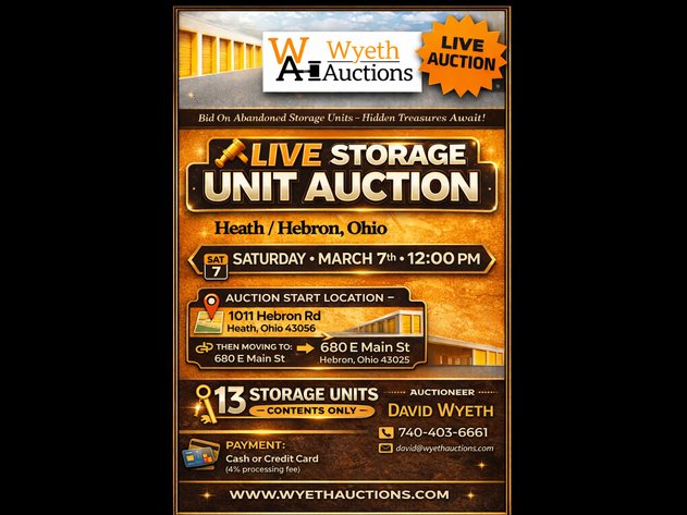 Image for Live Onsite Storage Unit Auction Heath/Hebron Ohio March 7th 12pm