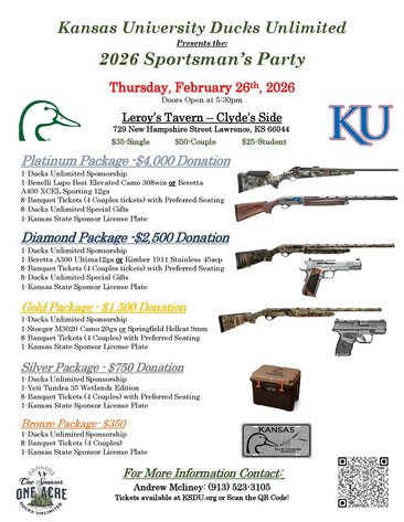 Image for Annual Kansas University Ducks Unlimited Sportsman's Party & Fundraising Auction