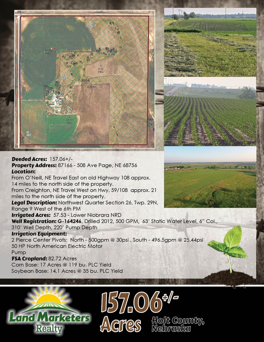 Image for Farm Headquarters with 157.06+/- Acres in Holt County, NE