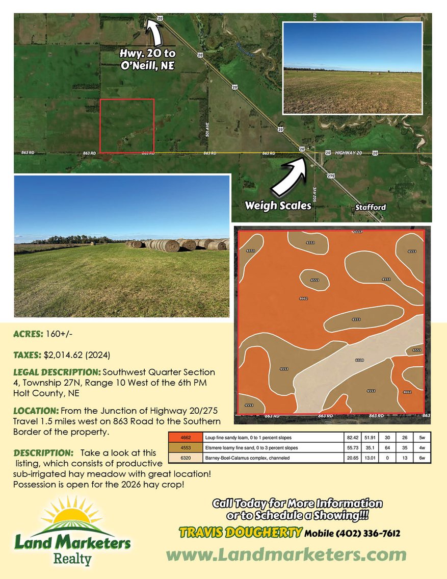 Image for 160+/- Acres of Sub-irrigated hay meadow in Holt County, NE
