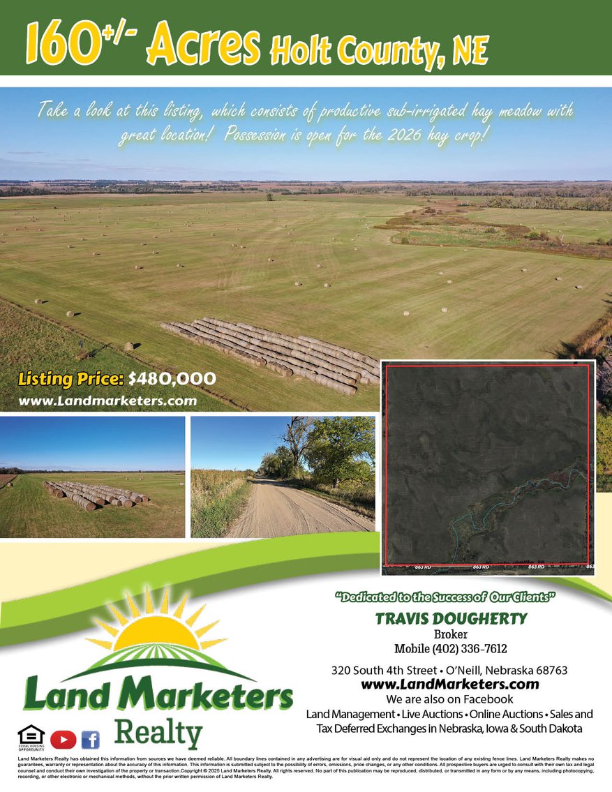 Image for 160+/- Acres of Sub-irrigated hay meadow in Holt County, NE
