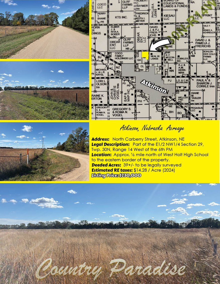 Image for 39+/- Acres North Carberry Street in Atkinson, NE