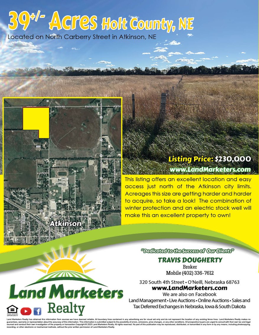Image for 39+/- Acres North Carberry Street in Atkinson, NE