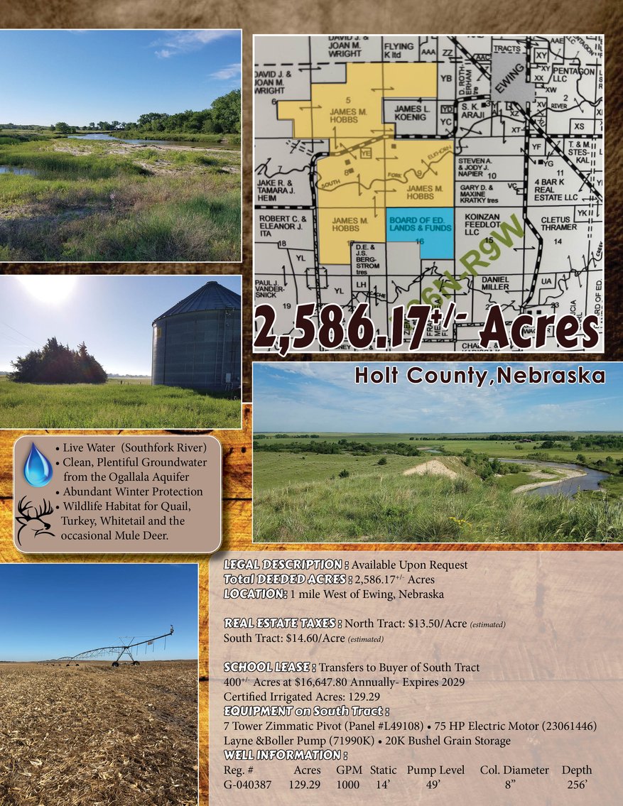 Image for 2,586.17+/- Acres in Holt County, NE Offered in 2 Tracts