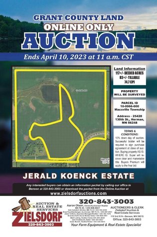 Image for JERALD KOENCK ESTATE NO RESERVE ONLINE ONLY LAND AUCTION