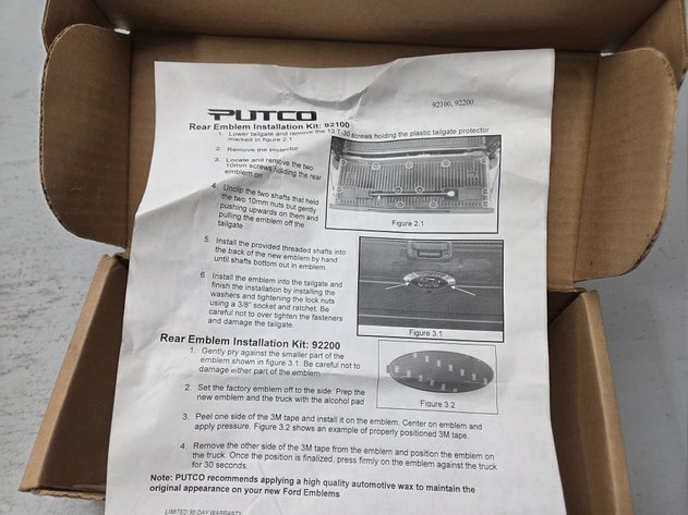 Image for 92100 FORD PUTCO EMBLEM KIT