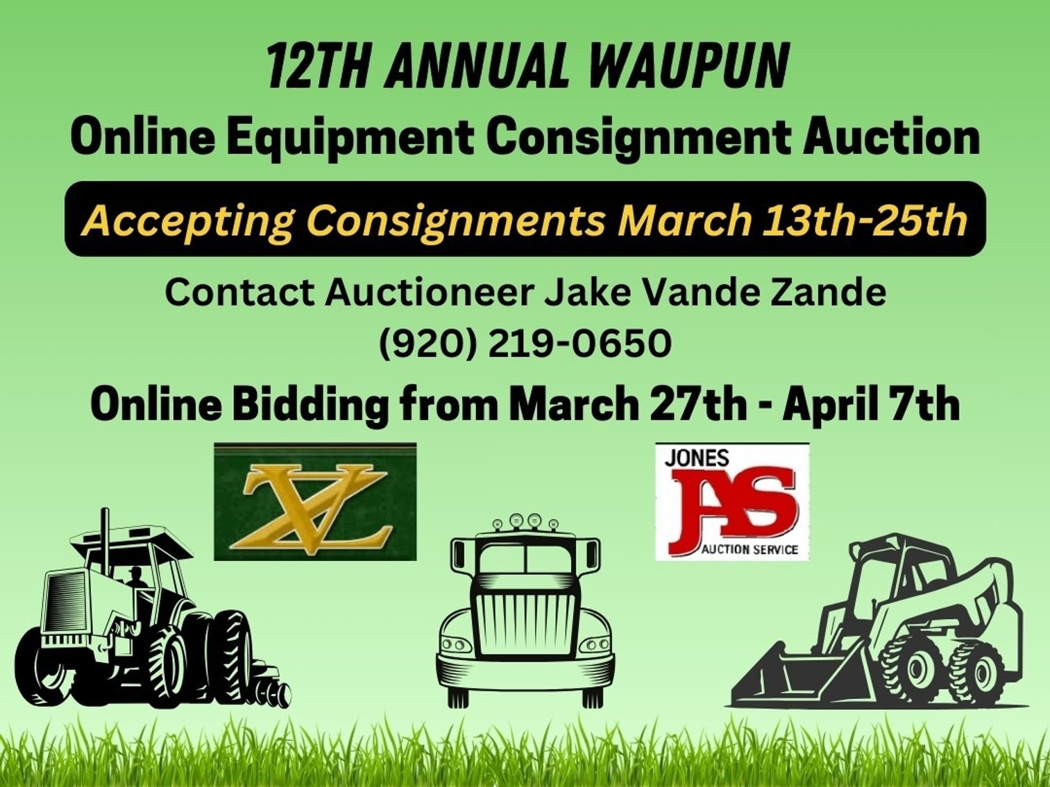 Image for 12th Annual Waupun Consignment Auction Announcement