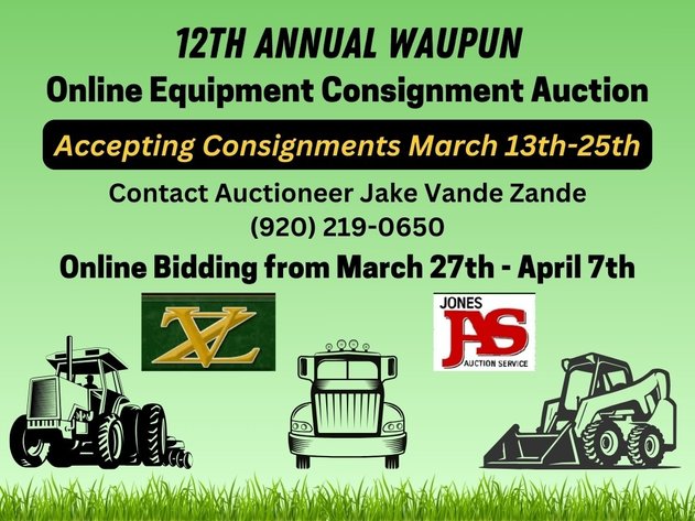 Image for 12th Annual Waupun Consignment Auction Announcement