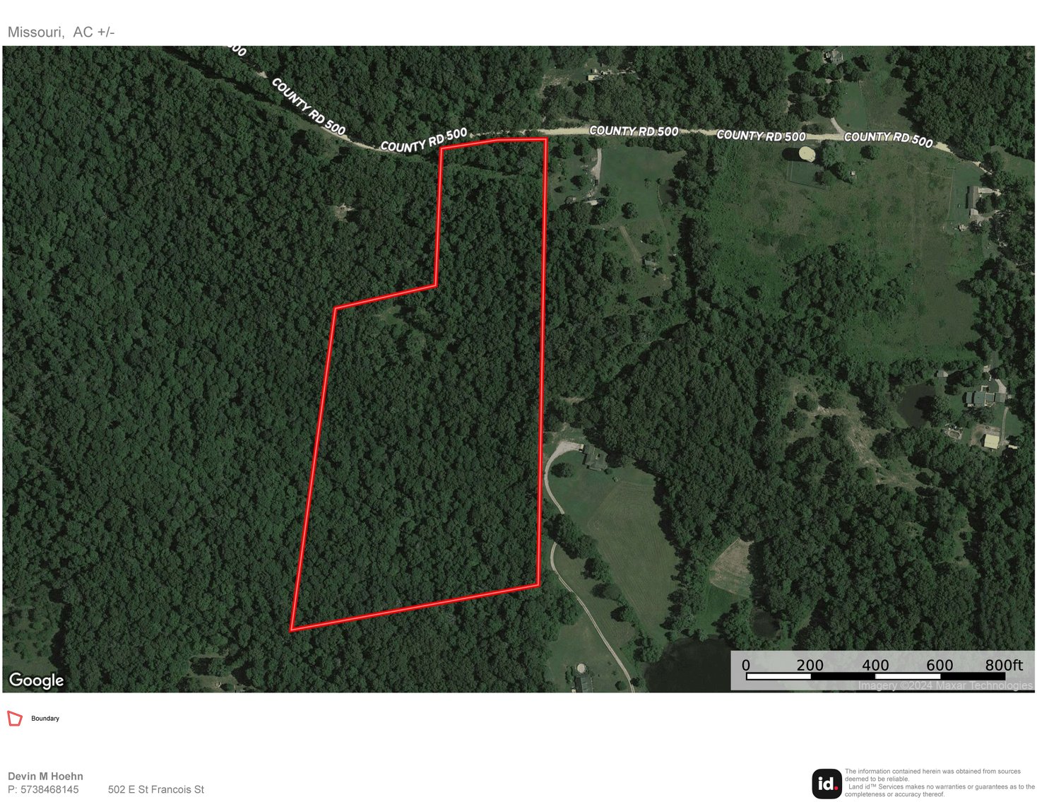Image for 19.43 Acres M/L, BCR 500 Marble Hill, MO, 63764, MLS #24044744