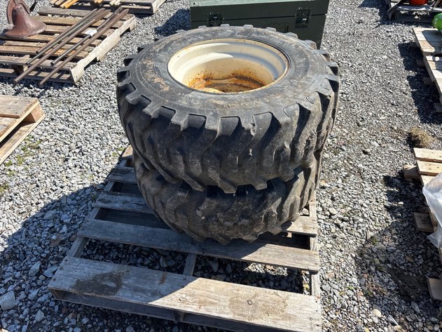Image for D1. (2) used skid steer tires on wheels