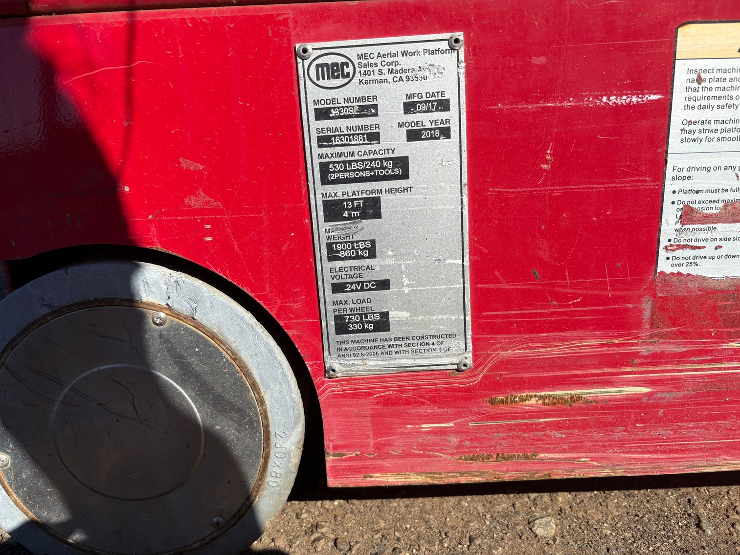 Image for 2018 MEC 1330SE Scissor Lift