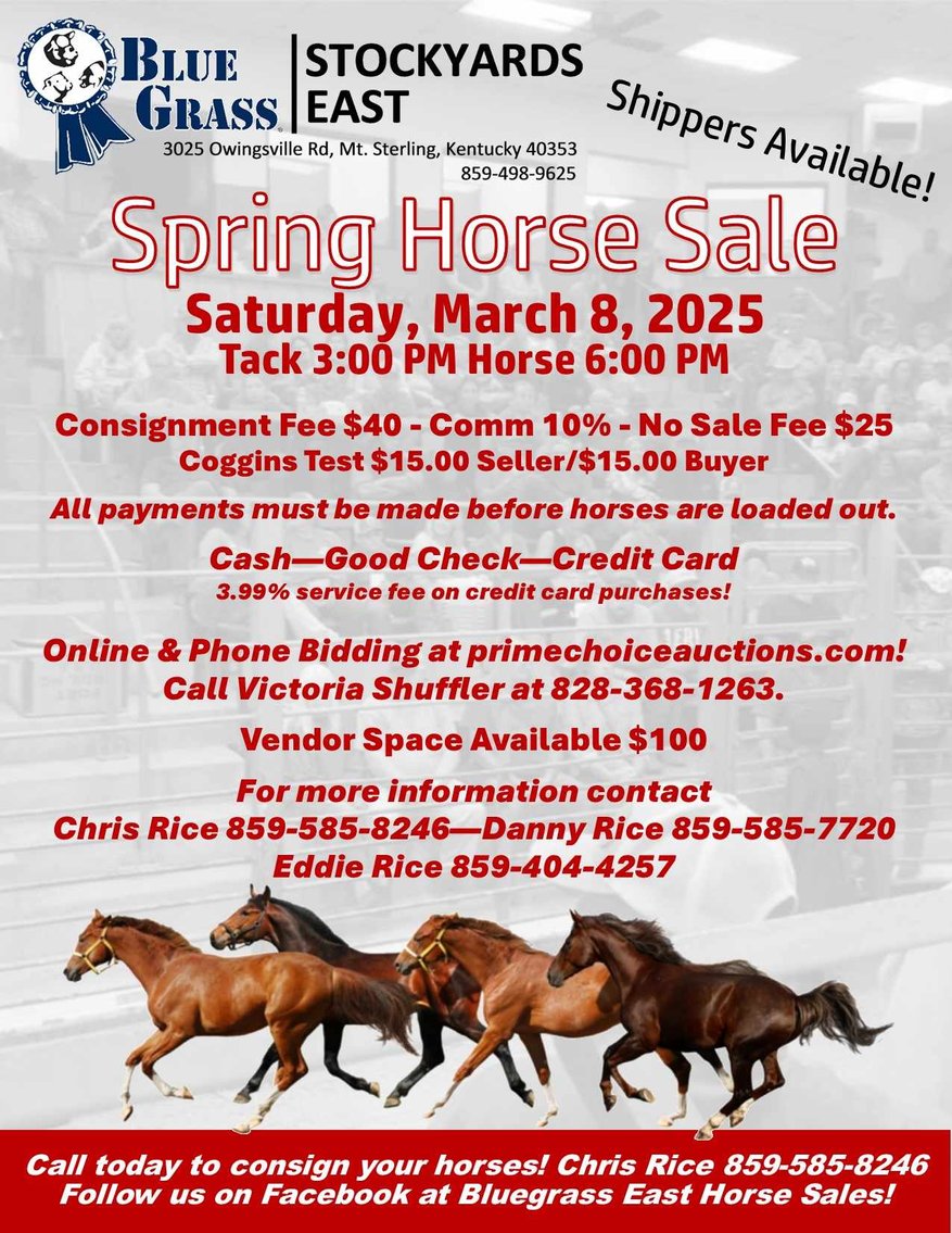 Image for Bluegrass East Spring Horse Sale