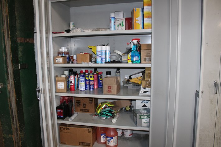 Image for Cabinet and Contents: Oil, WD-40, Heat Bulbs
