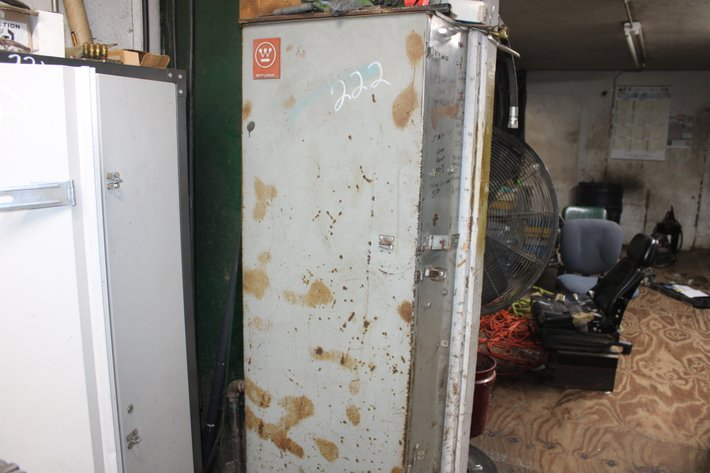 Image for Metal Cabinet on Wall and Contents