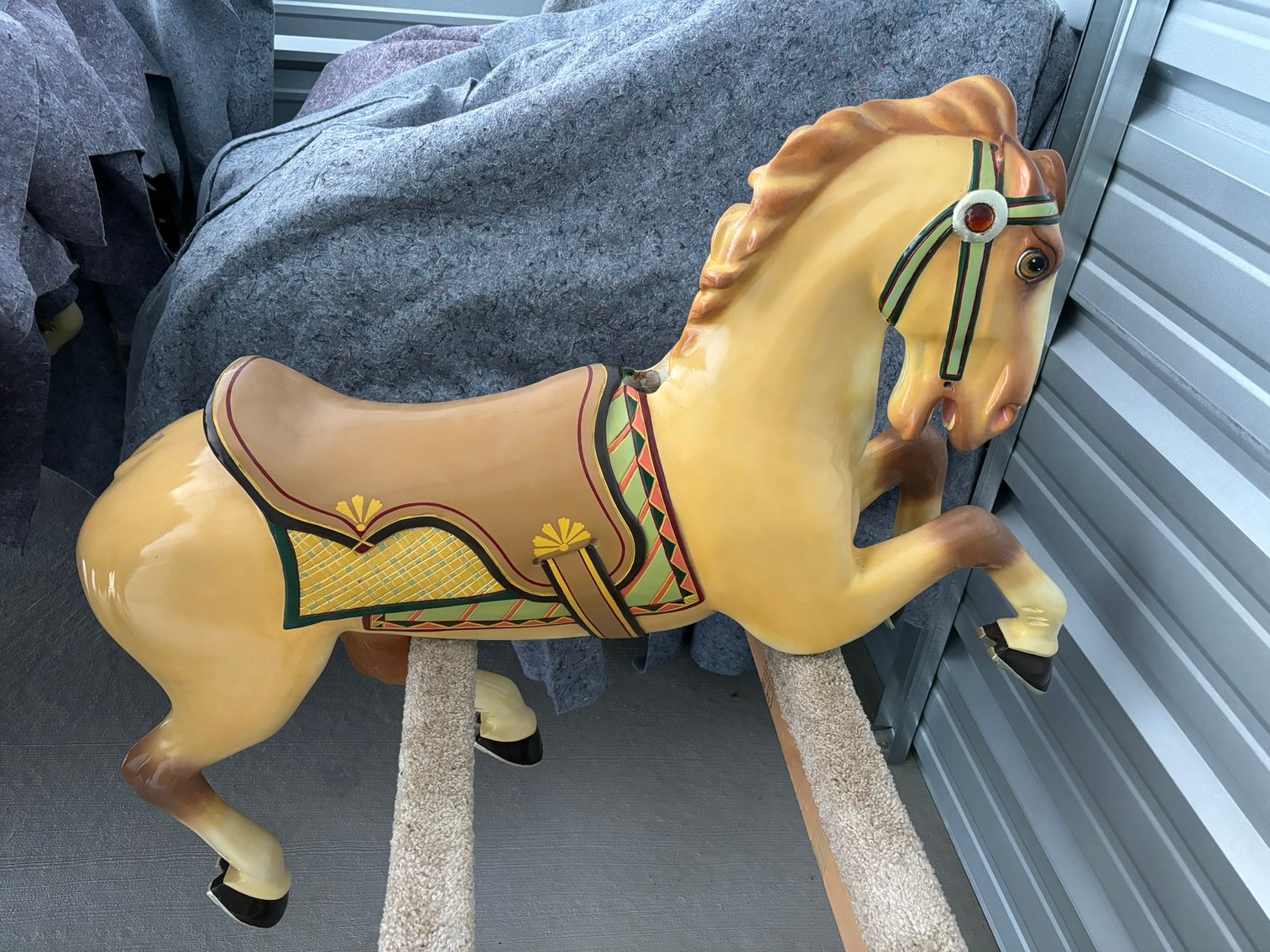 (8) Original Wooden Hand-Carved Carousel Horses: Fully Restored