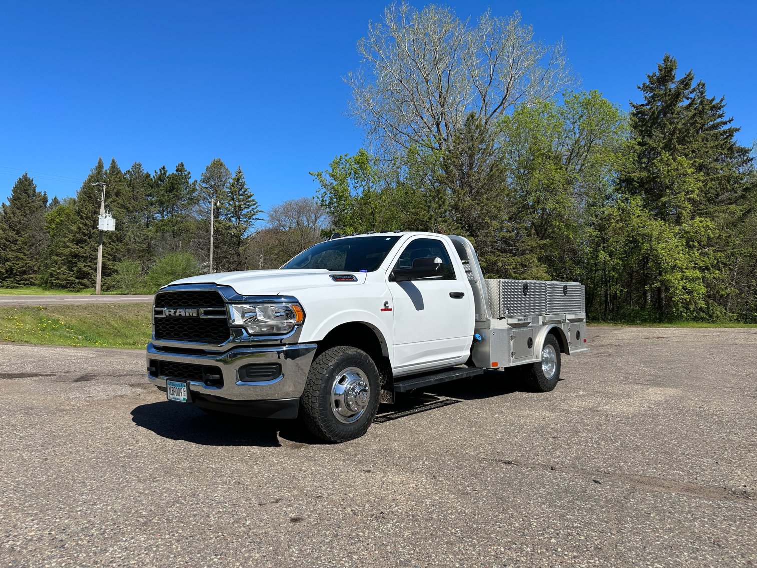 2018 Ford F-350 Pickup Truck & 2021 Dodge Ram 3500 Pickup With CM Truck Bed