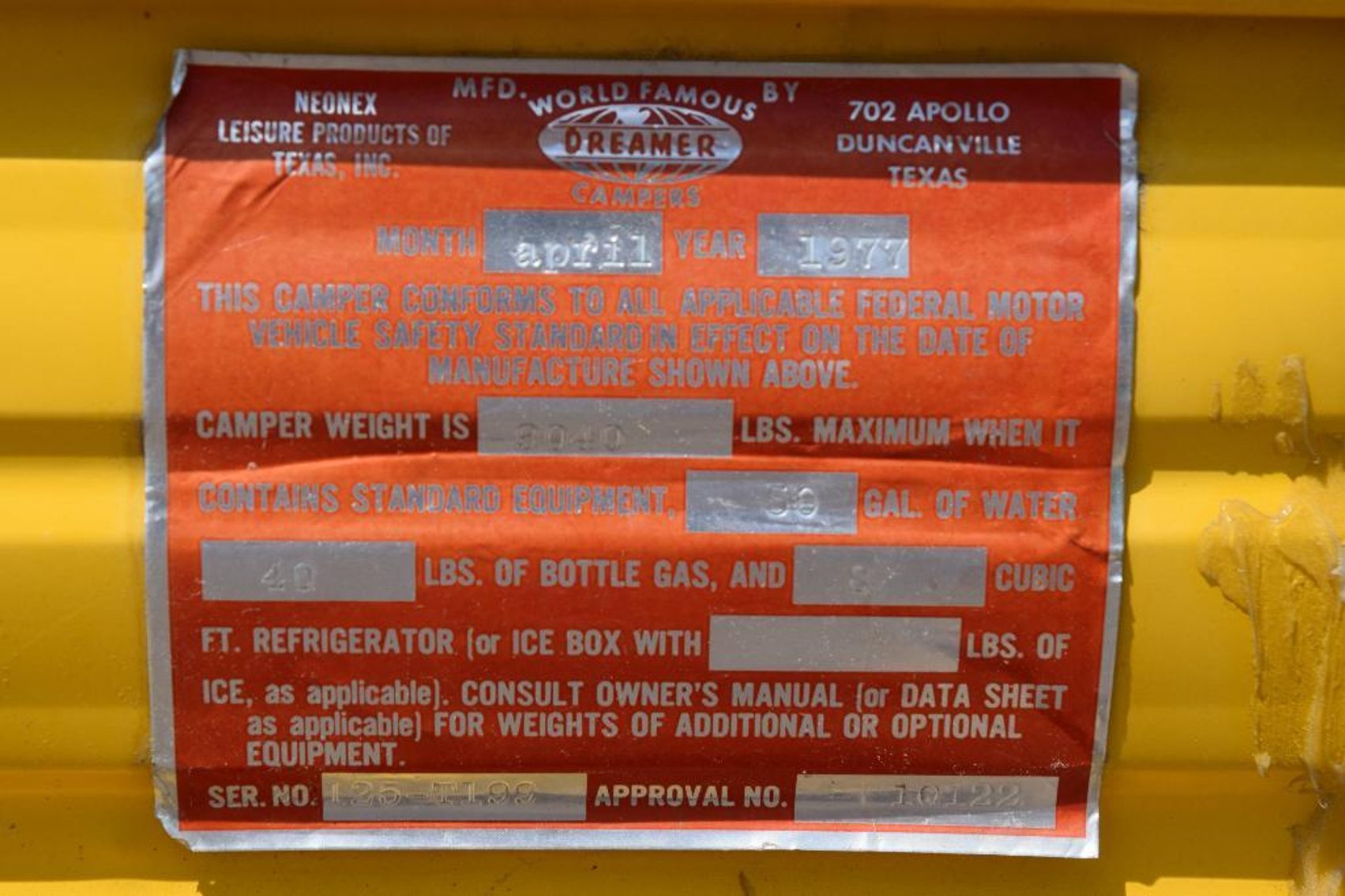 1977 Dreamer Dodge Sportsman Motorhome