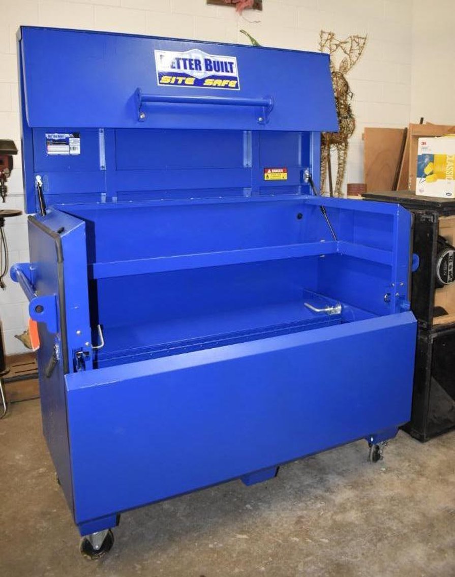 (2) Like New Better Built Gang Boxes, Woodshop Tools, Lumber, Budweiser Collectibles, Household & More