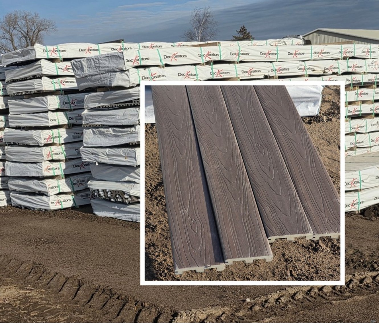 Deckorators 16' Slotted Composite Deck Boards, Color: Hana Brown (120777)