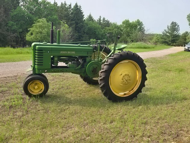 Image for John Deere B & Massey Harris 44 with Full Hydraulic Loader 5 Bucket with Baler Spear (142725)