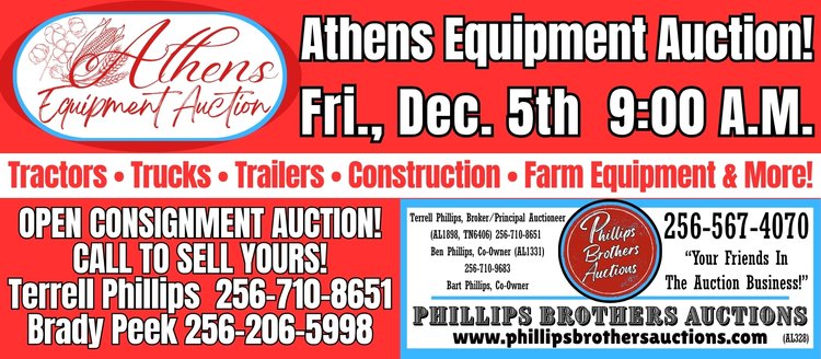 Image for 2025 ATHENS EQUIPMENT AUCTION!