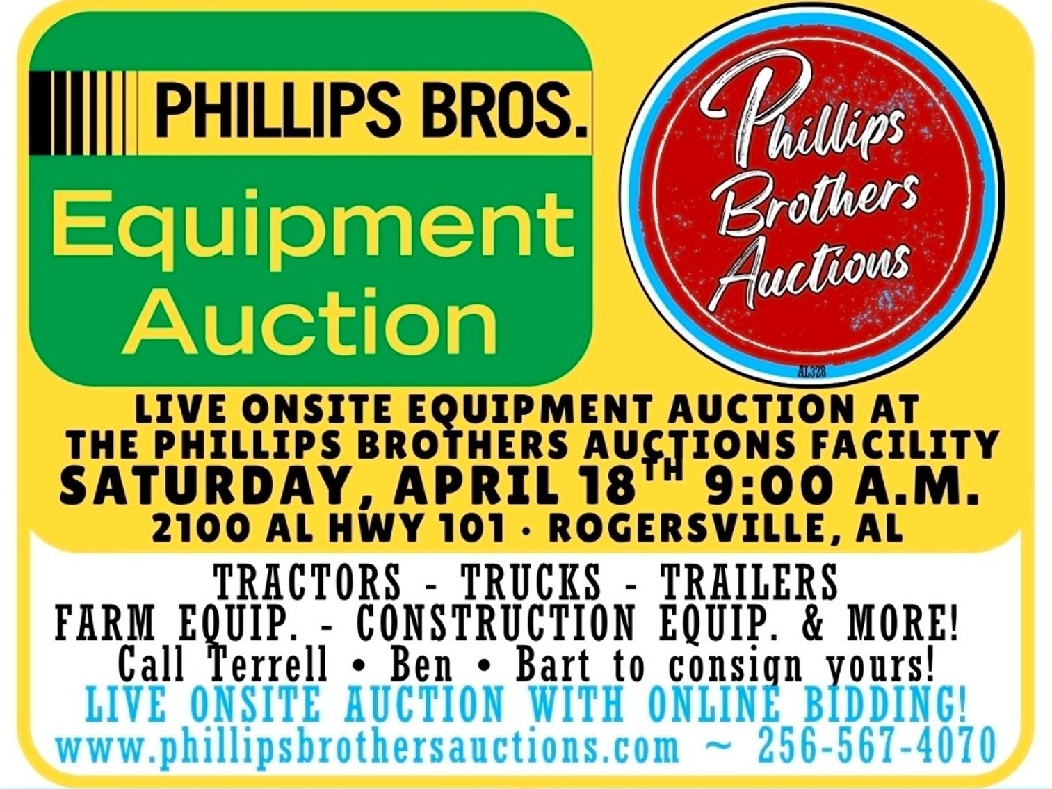 Image for Equipment Auction At The Phillips Brothers Auctions Facility