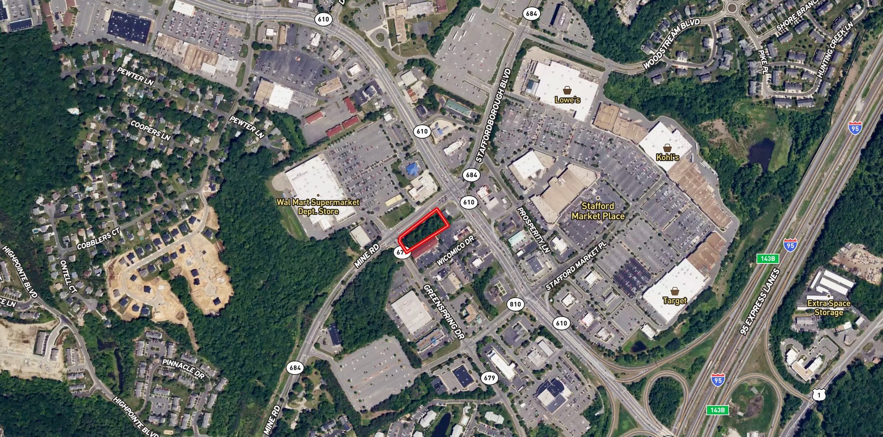 Image for 1.1 +/- Acre Corner Lot Yards From the Heart of Retail/Business on Garrisonville Rd. (Rt. 610) in Stafford County, VA--ONLINE ONLY BIDDING!!