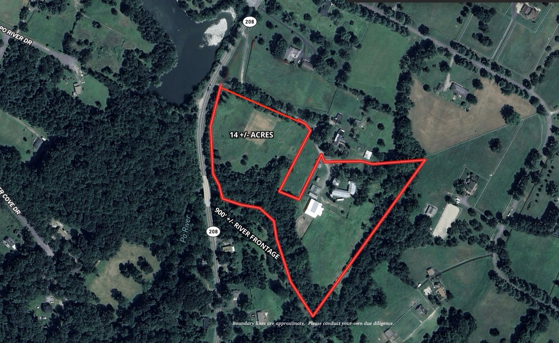 Image for 14.2 +/- Acres of Buildable Land w/Barns, Sheds, Milking Parlor & 900' +/- of Po River Frontage--Spotsylvania County, VA