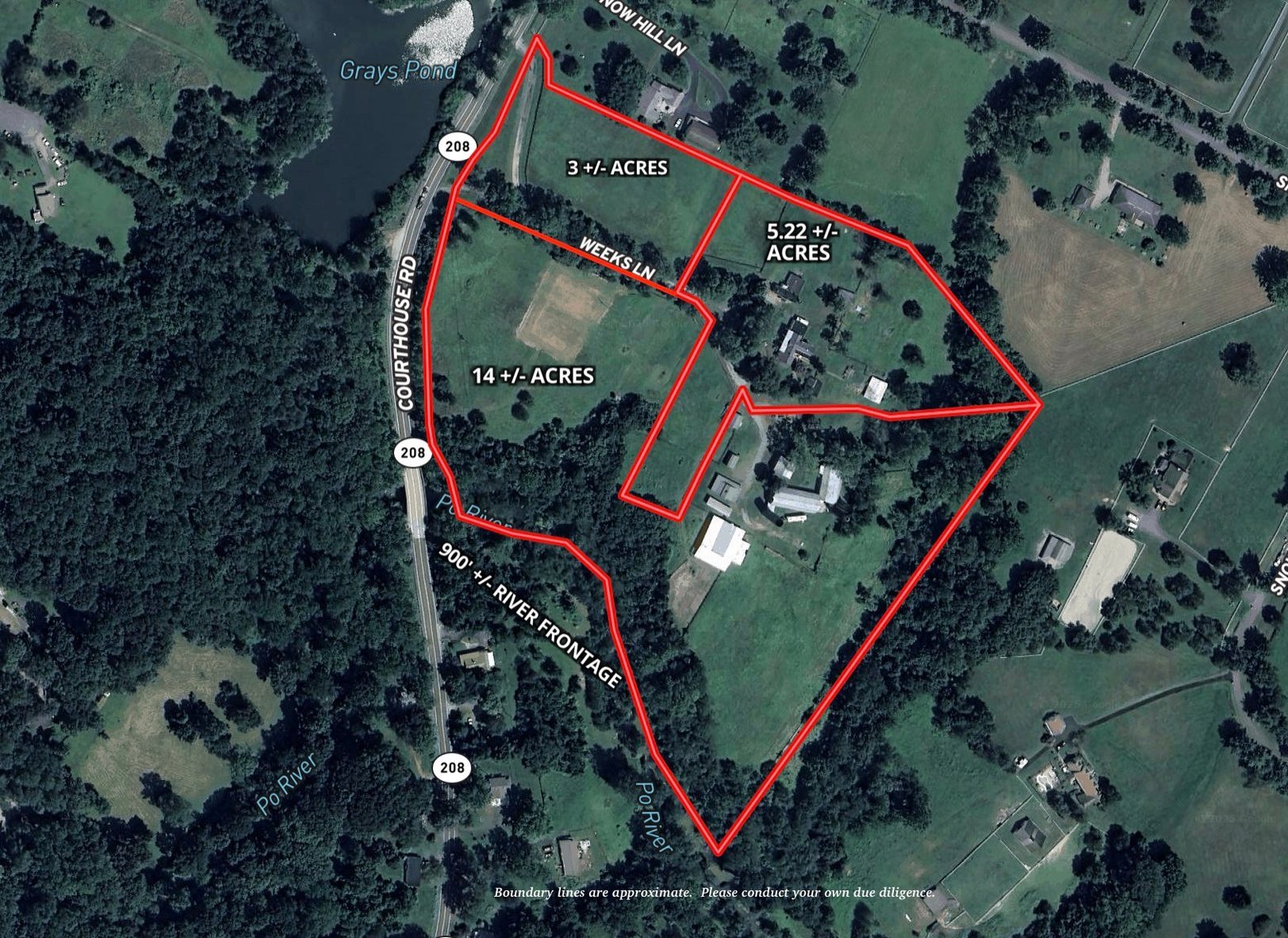 Image for Combination of Lots 2 and 3 -- 3 +/- Acre Estate Building Lot and 14.2 +/- Acres of Buildable Land w/Barns, Sheds, Milking Parlor & 900' +/- of Po River Frontage--Spotsylvania County, VA