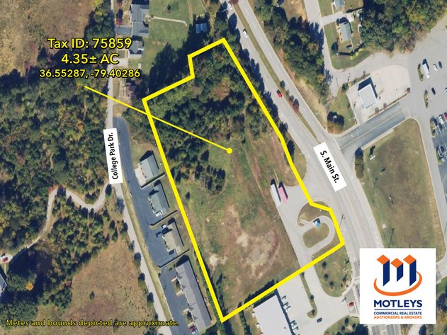 Image for SOLD! | Public Auction | Estate Settlement | Day 1 – Live & Online | 4.351± AC Commercial Lot | Zoned HRC | Near Danville Community College | South Main Street | City of Danville, VA