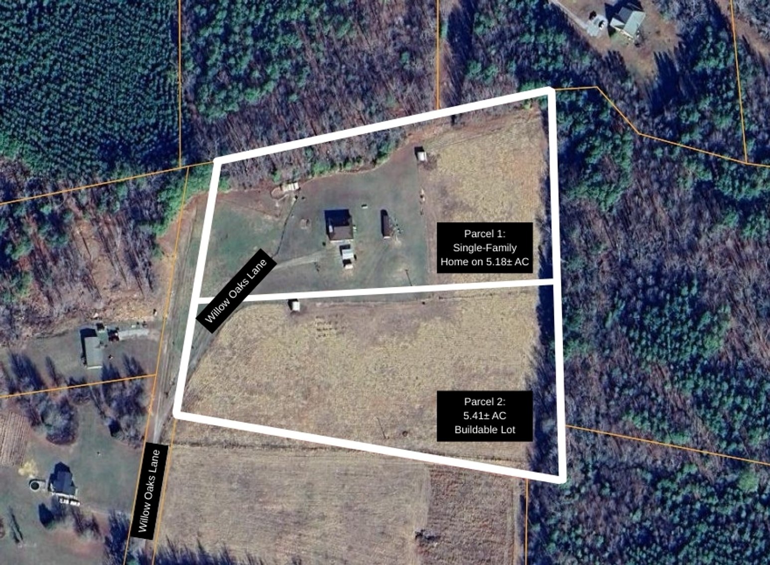 Image for Public Auction | 3BR/2BA Single Family Home on 5± Acres PLUS 5.41± Acre Buildable Lot Sold Separately | Equestrian Ready | Dinwiddie County | 12351 Willow Oaks Lane | Wilsons, VA